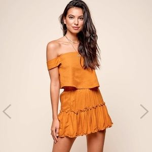 Off The Shoulder Top Mustard